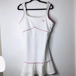 Nike Tennis Skirt Dress Xl White Pink Athletic